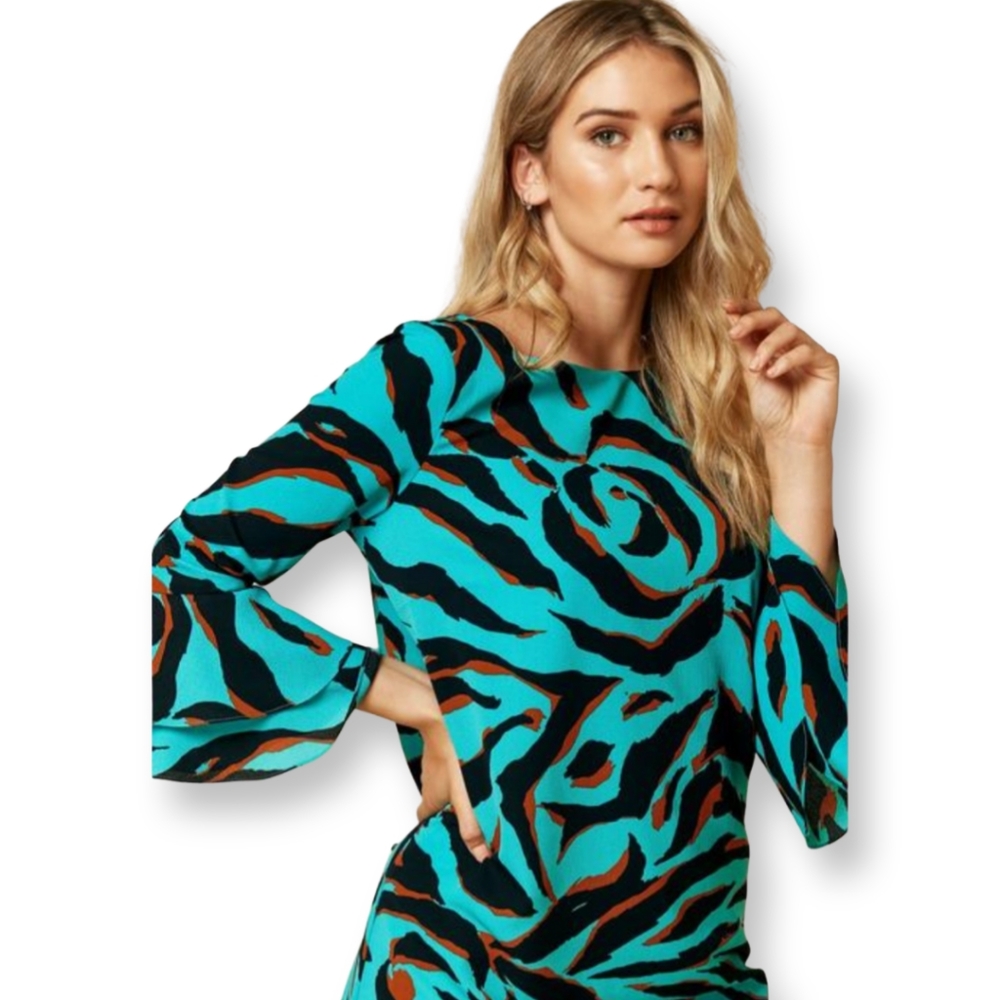 Wallis UK Turquoise print dress.